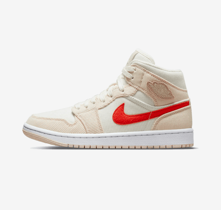 Air Jordan 1 Mid SE Corduroy Sail - Spider Kicks